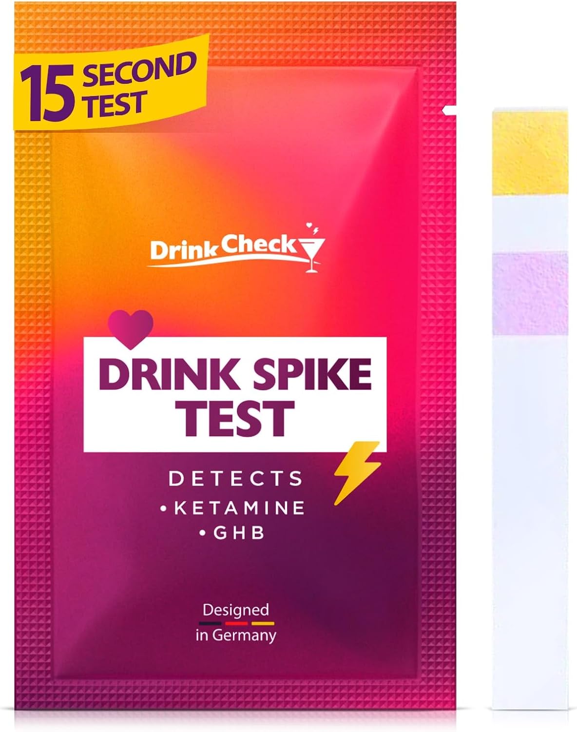 Drink Spiking Teststrips – Detecteer GHB, Ketamine, Cocaïne en Scopolamine in Seconden – Draagbare Persoonlijke Veiligheidskit voor Bars, Clubs en Feesten